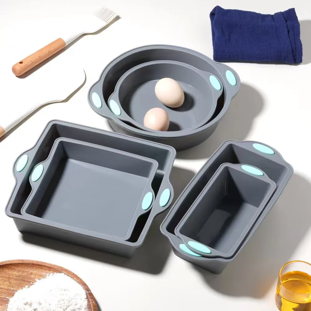 Kitchen Baking Utensils - Szara, żaroodporna silikonowa forma do ciasta,