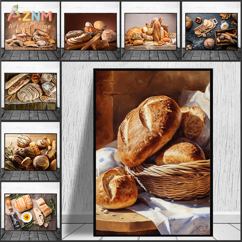 Kitchen Baking Wall Art - AZNM Realistyczny Obraz z Motywem Świeżo