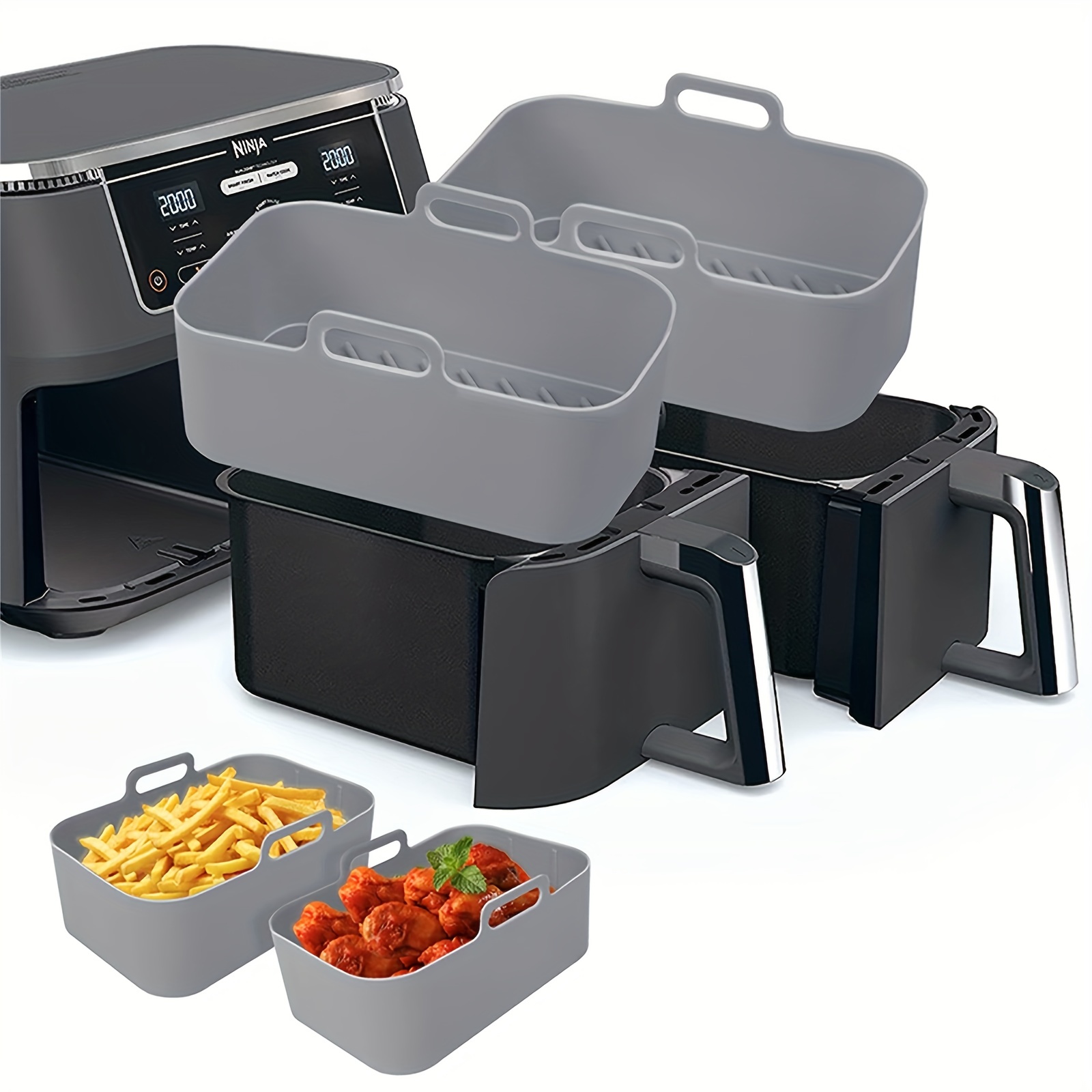 Kitchen Baking Pan - 1/2Pcs Frytkownica powietrzna Taca silikonowa Wielokrotnego