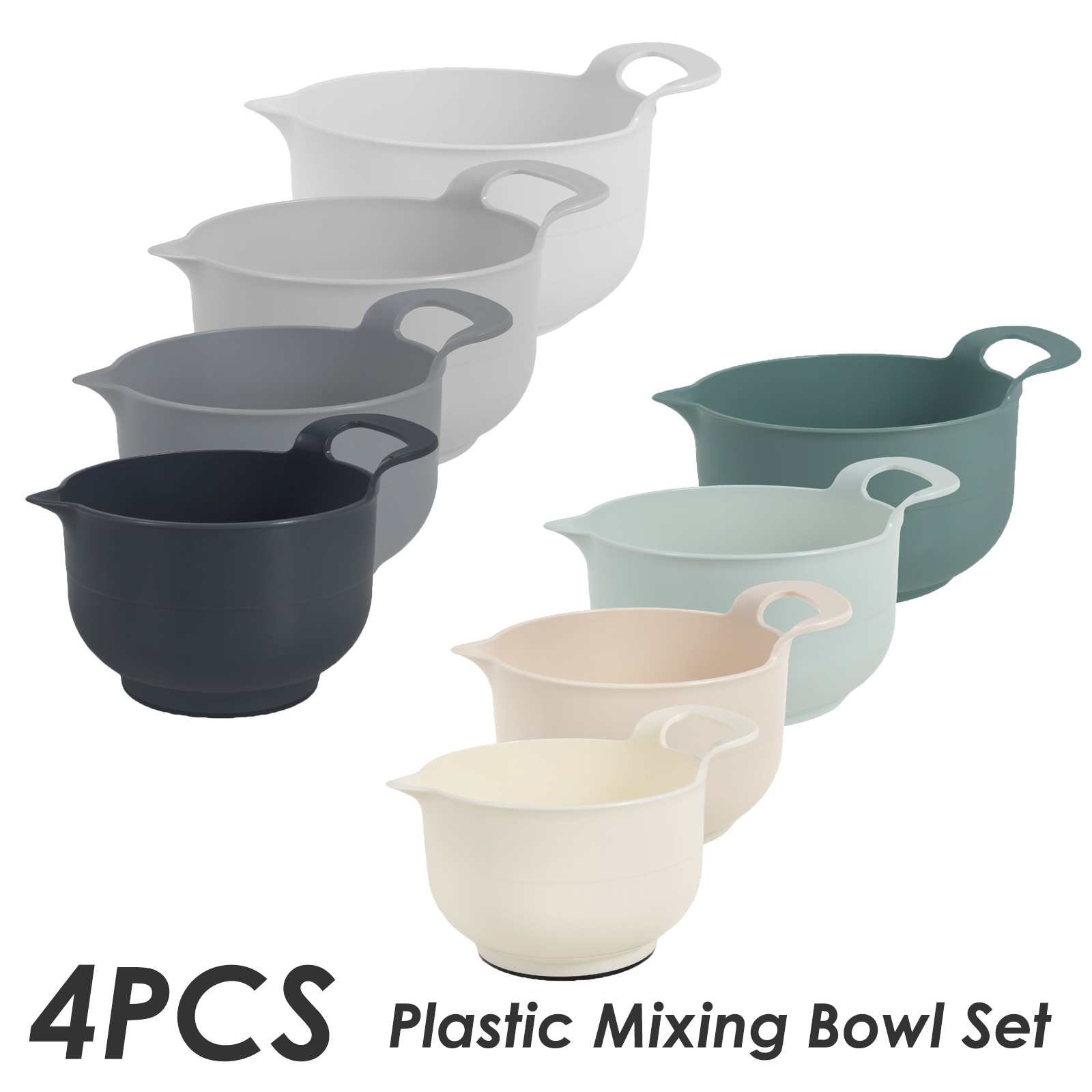 Stand Mixer Bowl - 4-częściowy zestaw klasycznych misek do mieszania,