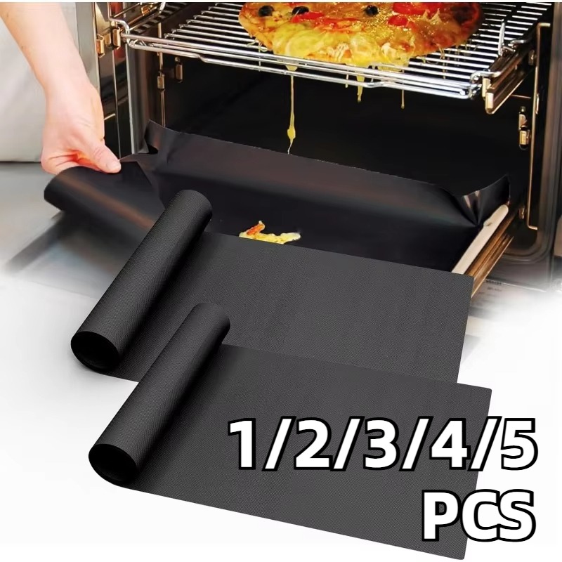Kitchen Baking Mat - 1/2/3/4/5PCS Czarna mata do grillowania Mata