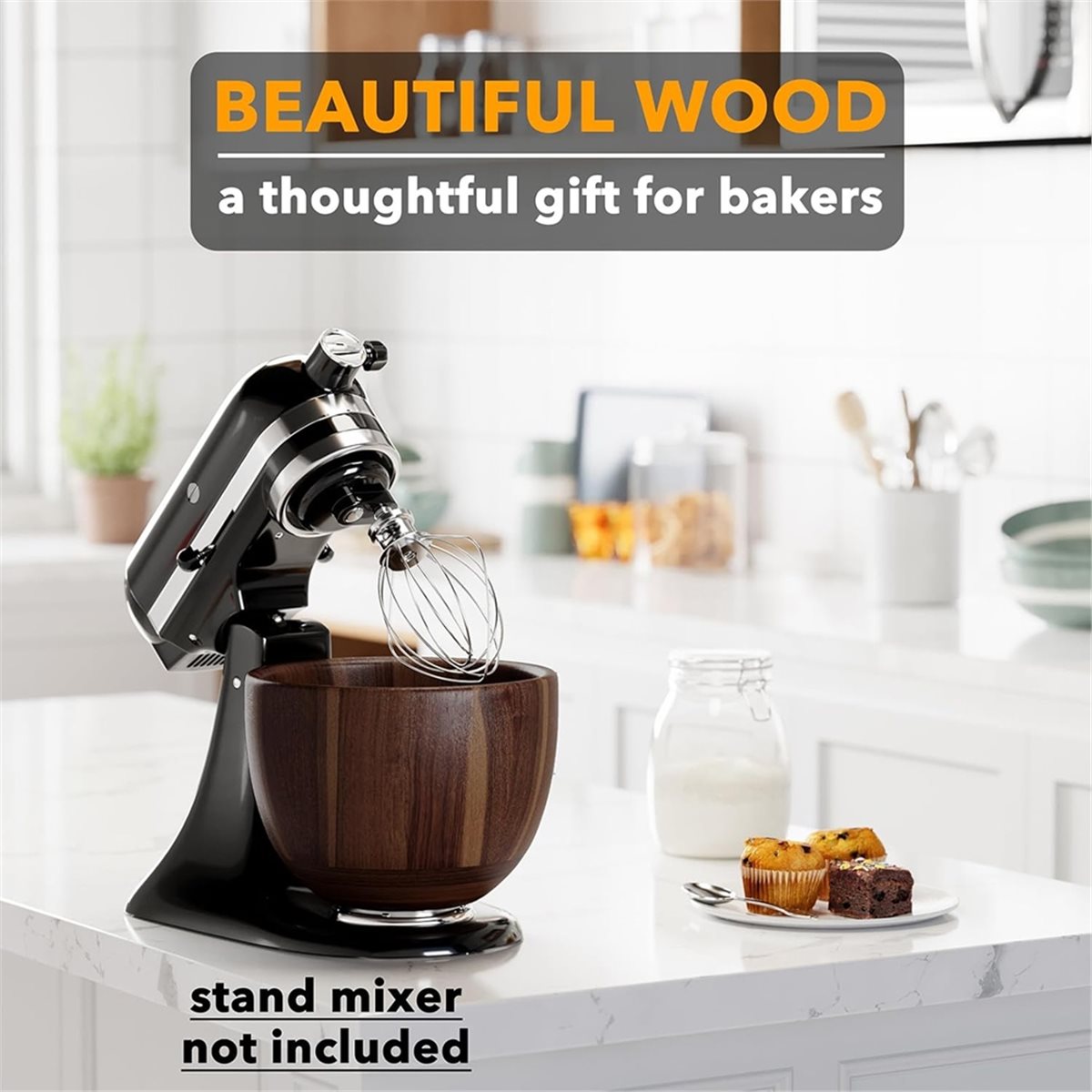 Stand Mixer Bowl - (A25M) Drewniany uchwyt na miski do