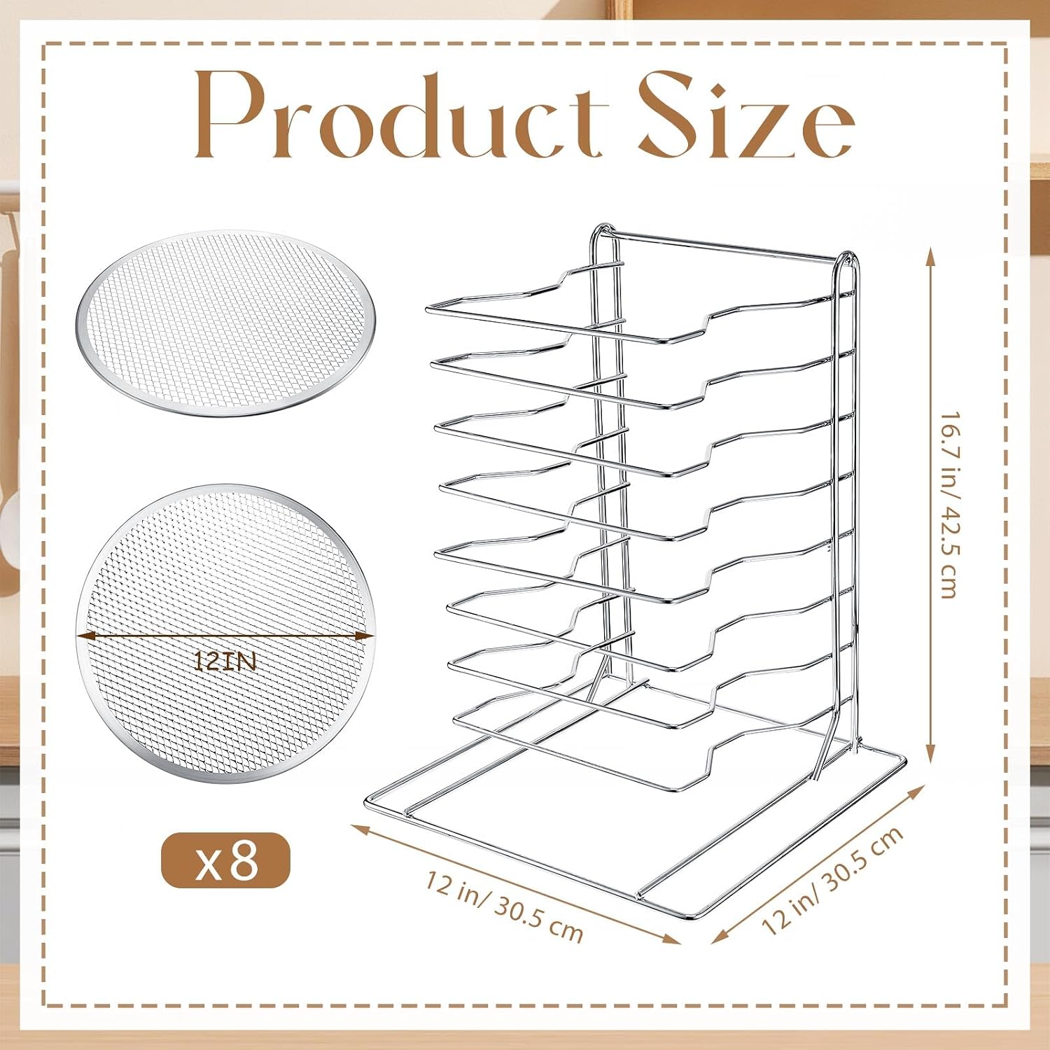 Stojak na pizzę z 8 poziomami  – Kitchen Baking Pan recenzja i cena