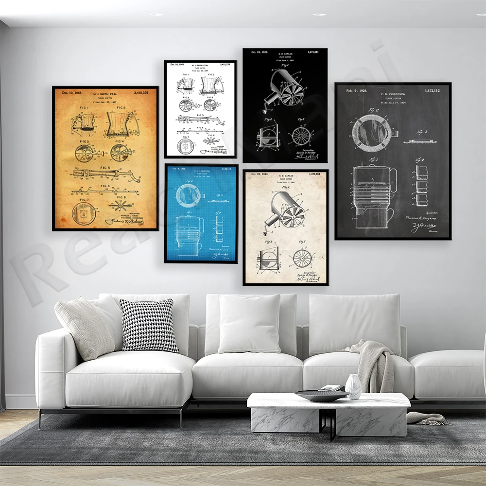 Plakat z wzorem sita do mąki z – Kitchen Baking Wall Art recenzja i cena