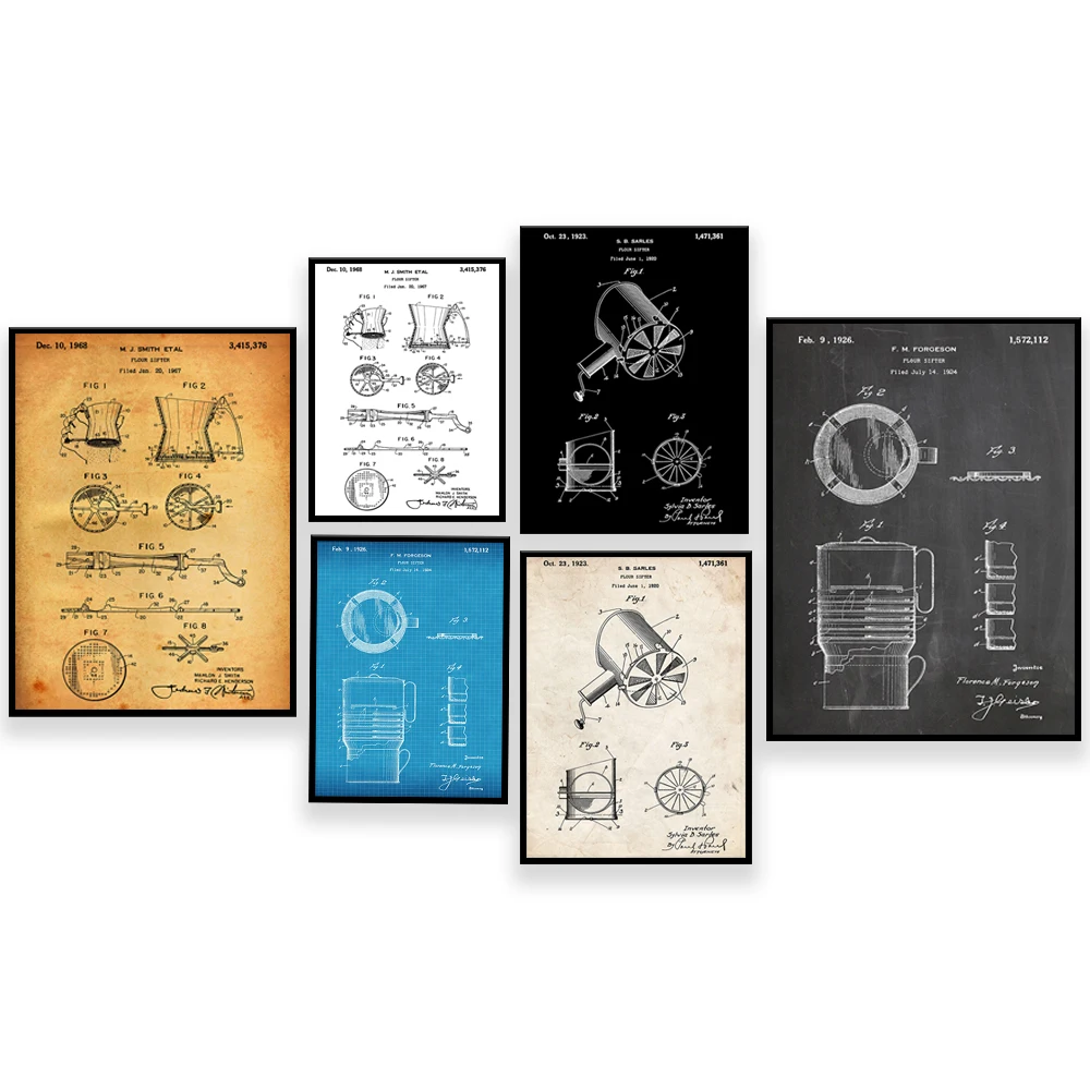 Plakat z wzorem sita do mąki z – Kitchen Baking Wall Art recenzja i cena