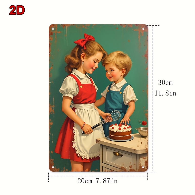 Metalowy szyld blaszany 8x12 c – Kitchen Baking Wall Art recenzja i cena