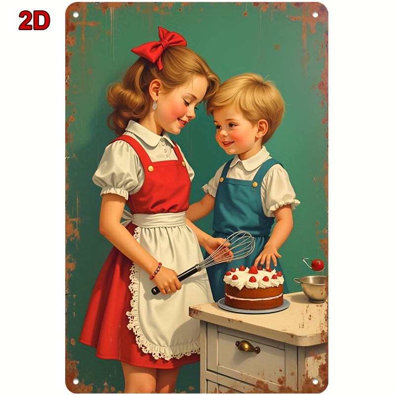 Metalowy szyld blaszany 8x12 c – Kitchen Baking Wall Art recenzja i cena