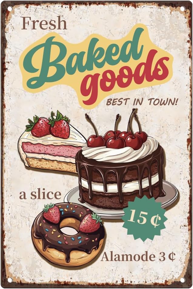 Świeże Wypieki Retro Tabliczka – Kitchen Baking Wall Art recenzja i cena