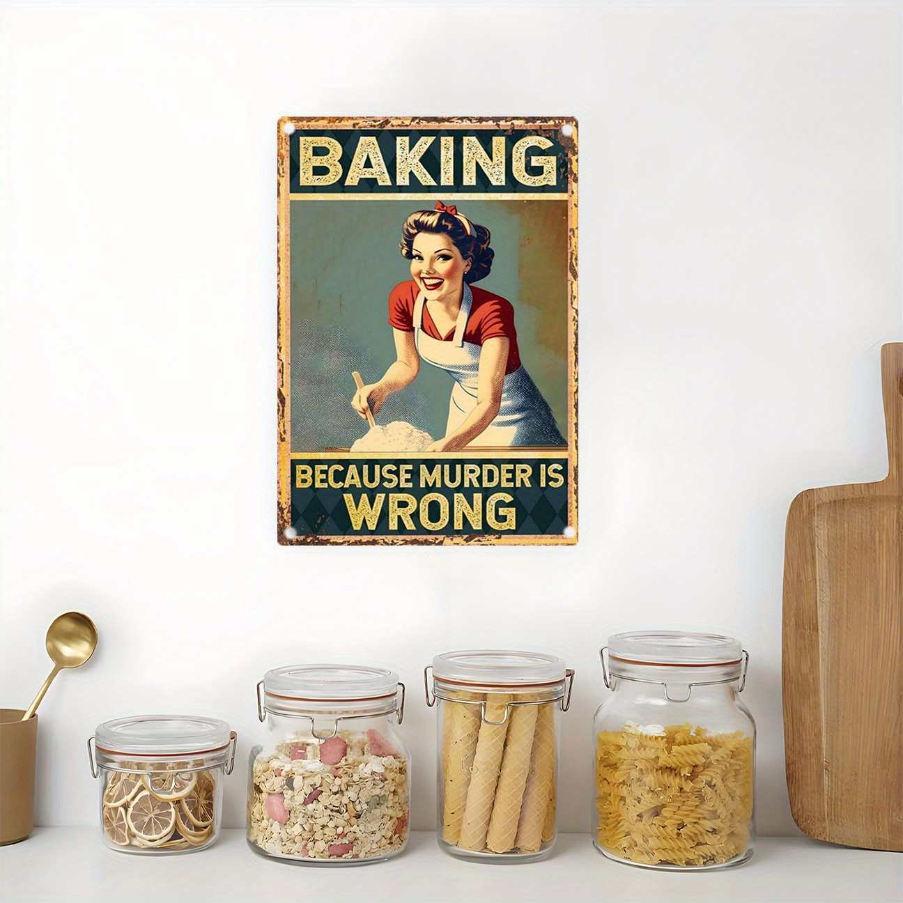 Zabawny metalowy szyld z cytat – Kitchen Baking Wall Art recenzja i cena