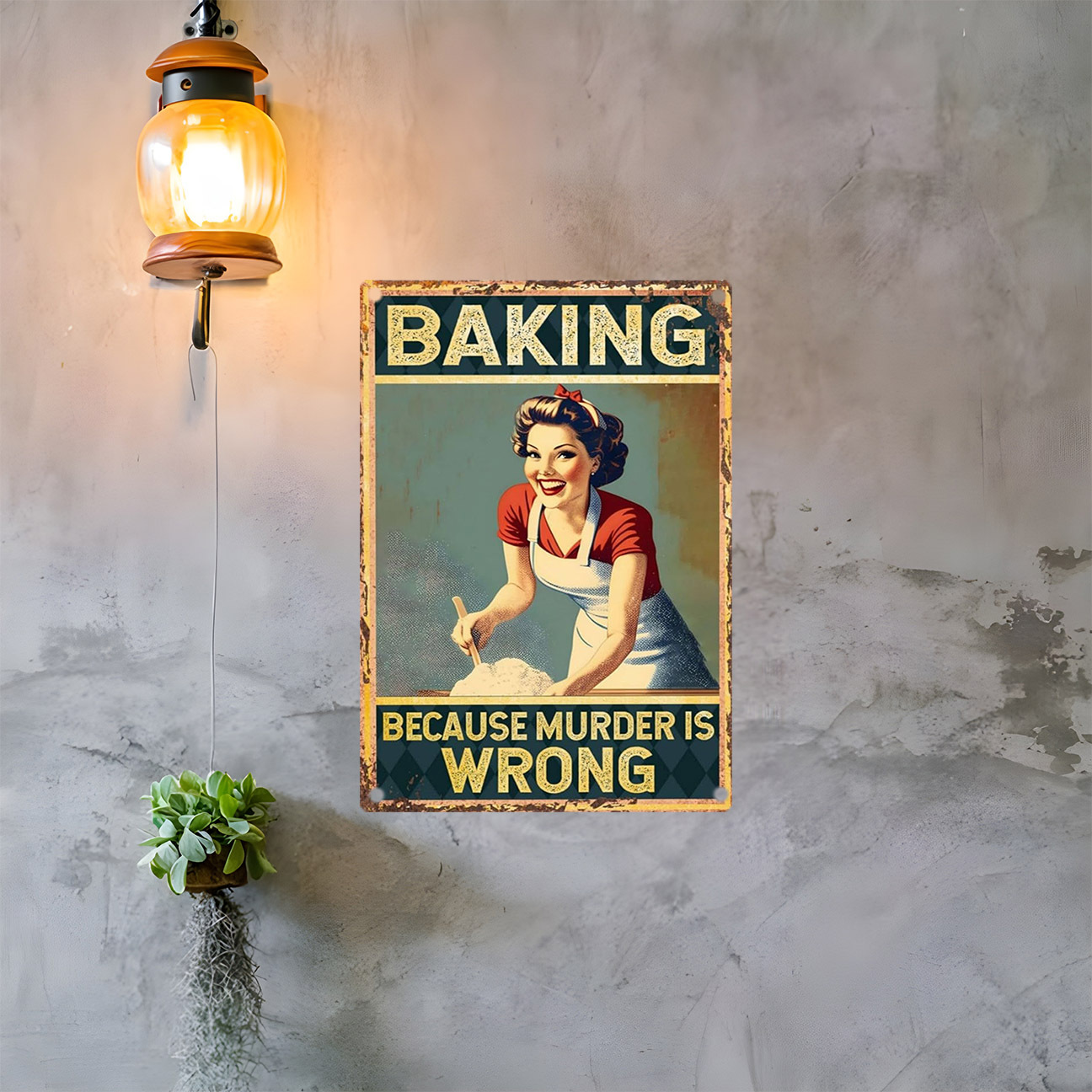 Zabawny metalowy szyld z cytat – Kitchen Baking Wall Art recenzja i cena