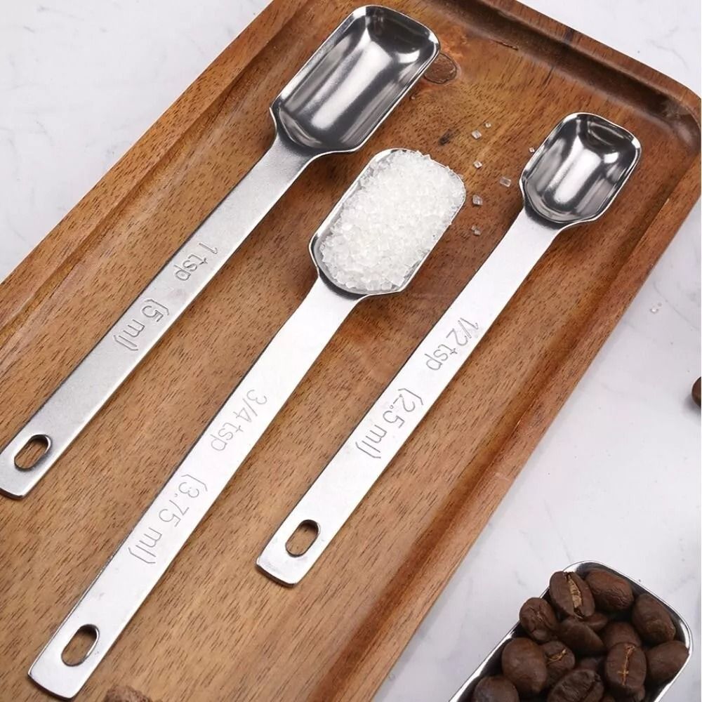 6 szt. Łyżki miarowe ze stali  – Baking Powder Kitchen recenzja i cena