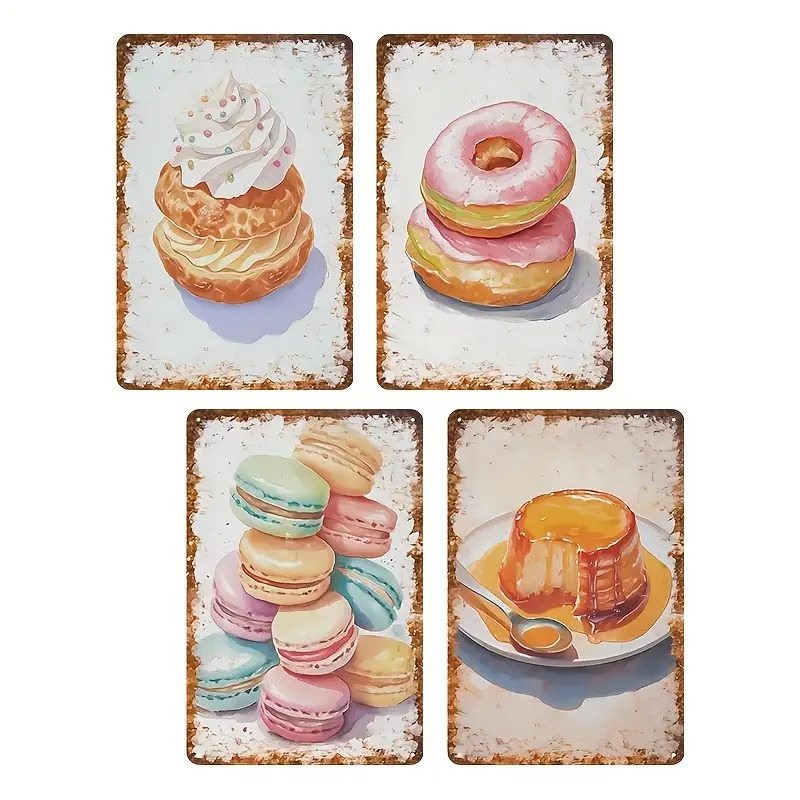 Płaski, dwuwymiarowy zestaw 4  – Kitchen Baking Wall Art recenzja i cena