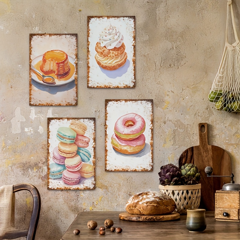 Płaski, dwuwymiarowy zestaw 4  – Kitchen Baking Wall Art recenzja i cena